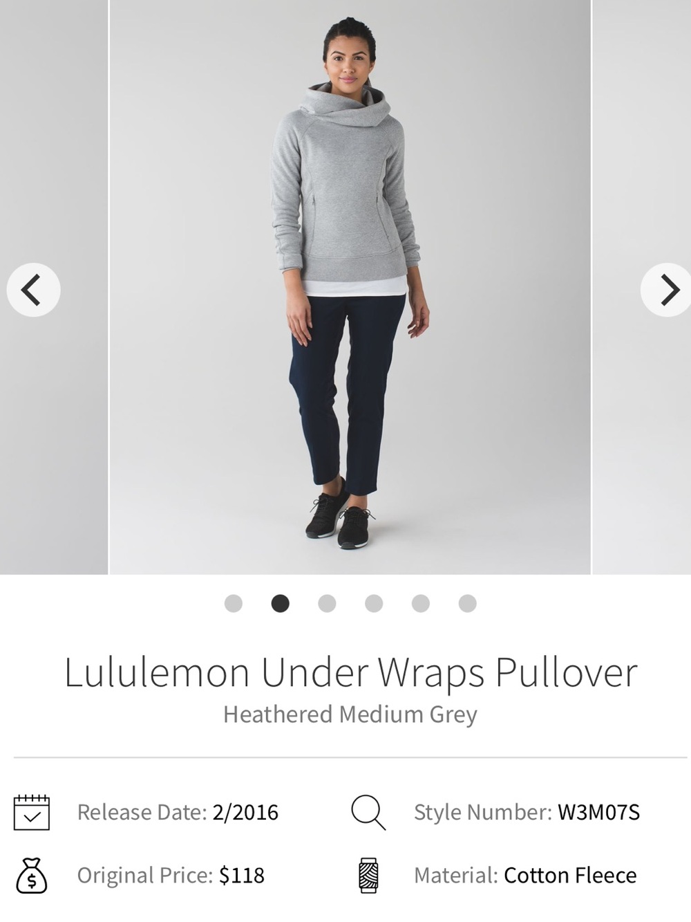 Lululemon Heather Gray Under Wraps Pullover Hoodie Size 8 - Picture 5 of 10